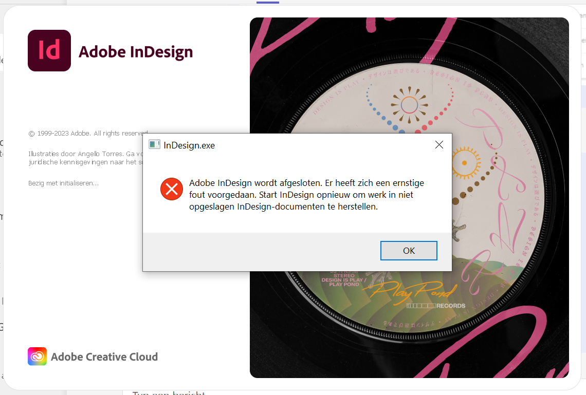 Indesign 2024 crashes when opening Adobe Community 14314484